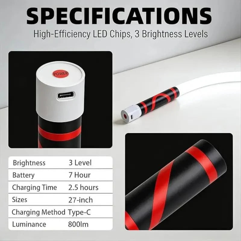 FlexBeam™ Bendable LED Work Light – 27 in, 800 Lumens, Hands-Free